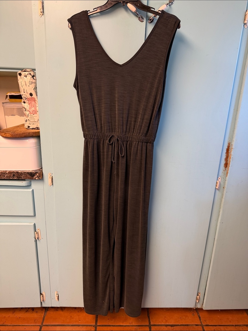 Nicole Miller Sleeveless V-Neck One-Piece Jumpsuit - Charcoal M